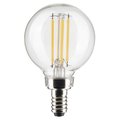 Satco 5.5 Watt G16.5 LED Lamp, Clear, Candelabra Base, 90 CRI, 2700K, 120 Volts S21209